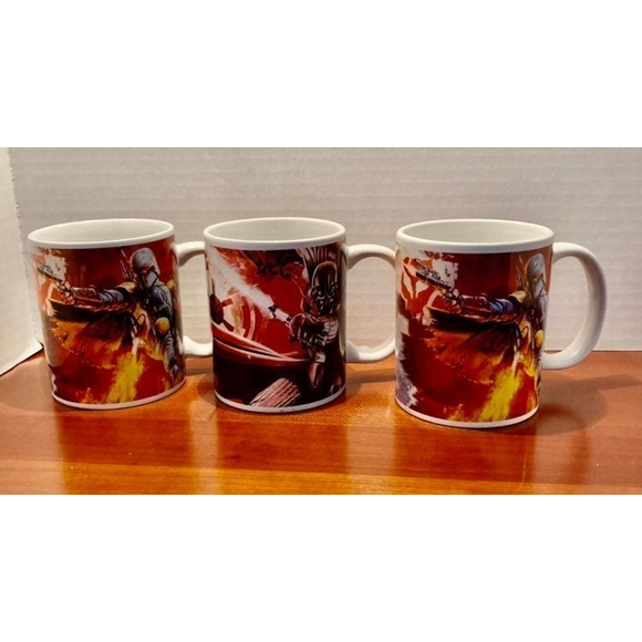 STAR WARS 2011 Galerie Lucasfilm Han Solo Luke Skywalker Mug Cup Set of 3 - Picture 3 of 8